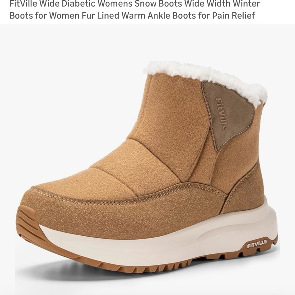 FitVille Women's Tan/ light Brown Fur Lined Winter Boots